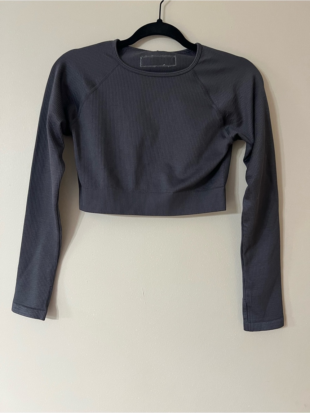 SUPPLY & DEMAND Women's Pink Soda Sport Ribbed Seamless Long-Sleeve T-Shirt Grey